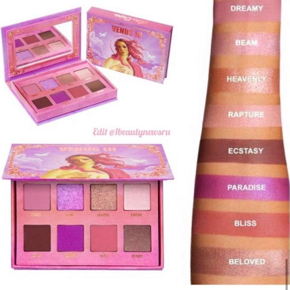 Lime Crime Venus III Eyeshadow Palette in 5 finishes metallic, sparkle, glow +